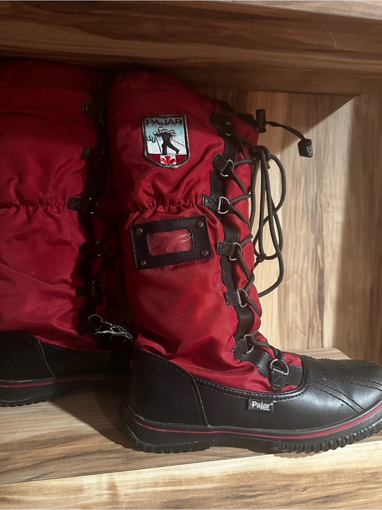 Pajar Shoes - Pajar Red and Black Insulated Lace-Up Snow Boots